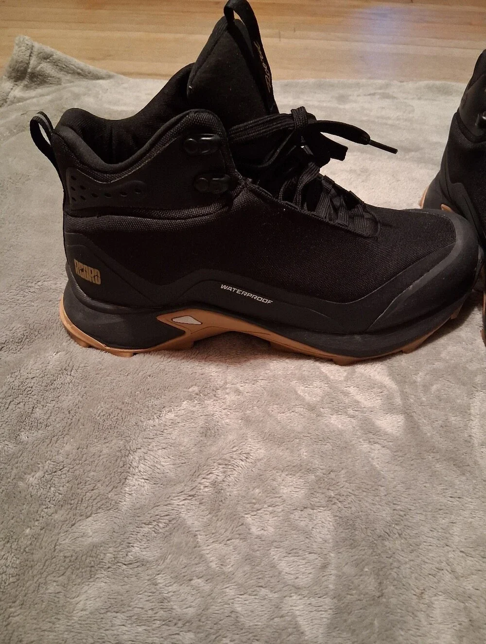 R CORD Waterproof Black Brown Hiking Boots Size 9